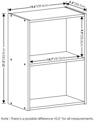 Furinno Luder 2-Tier Open Shelf Bookcase, Pink/White