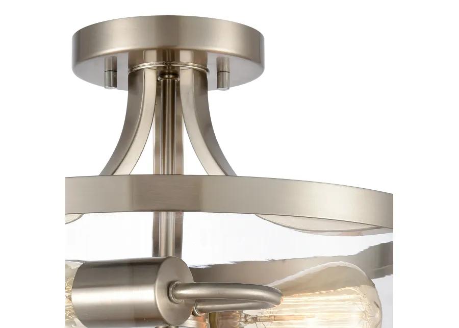 Calistoga 13'' Wide 2-Light Nickel Semi Flush Mount