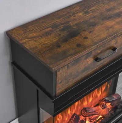 MONDAWE 25 Inch Stand Side Table With  3-Sided glass Electric Fireplace