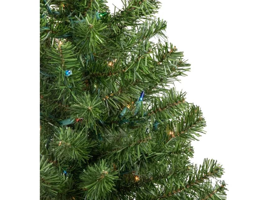 3' Pre-Lit Medium Canadian Pine Artificial Christmas Tree  Multicolor Lights