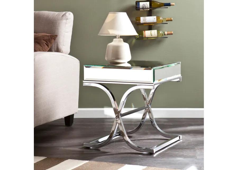 Ava Mirrored End Table