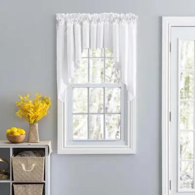 Ellis Stacey 3" Rod Pocket High Quality Fabric Solid Color Window Lined Swag Set 126"x63" White