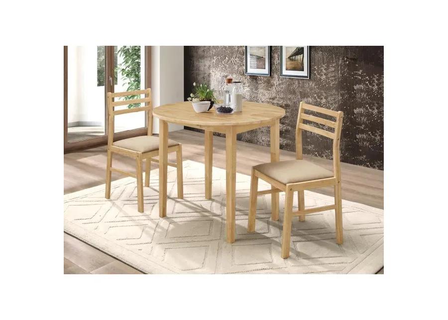 Coaster Co. of America Bucknell 3-piece Dining Set with Drop Leaf Natural and Tan