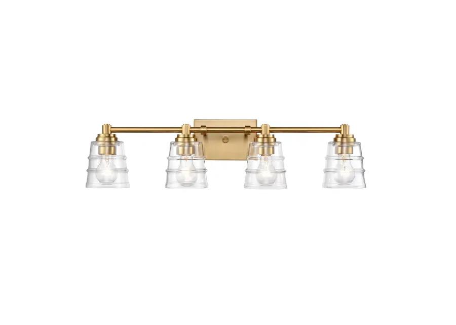 Pulsate 30.25'' Wide 4-Light Gold Vanity Light