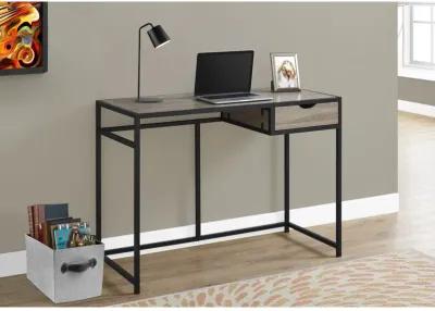 Monarch Specialties I 7221 Computer Desk, Home Office, Laptop, Storage Drawer, 42"L, Work, Metal, Laminate, Brown, Black, Contemporary, Modern