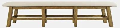 Jofran Telluride Rustic Farmhouse Solid Wood 85 Upholstered Dining Bench