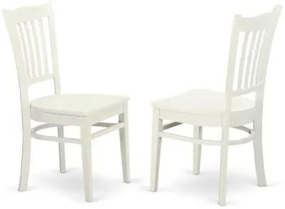 East West Furniture 5 Piece Kitchen Table & Chairs Set Includes a Round Dining Room Table with Dropleaf and 4 Dining Chairs, 42x42 Inch, Linen White