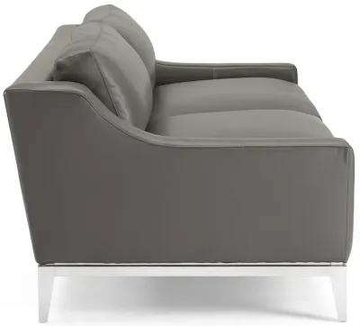 Harness 83.5" Stainless Steel Base Leather Sofa