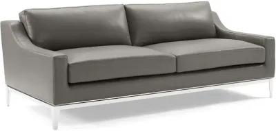 Harness 83.5" Stainless Steel Base Leather Sofa