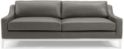 Harness 83.5" Stainless Steel Base Leather Sofa