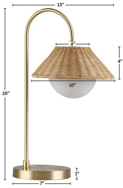 Gracie Mills Kash Laguna Rattan Glow Table Lamp