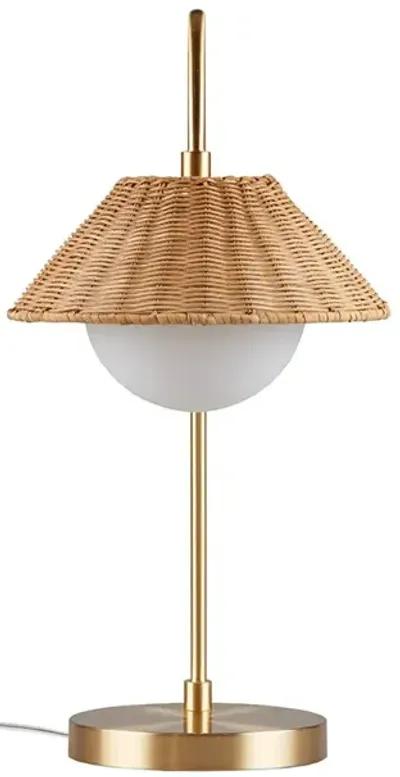 Gracie Mills Kash Laguna Rattan Glow Table Lamp