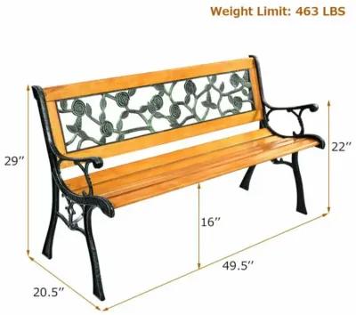 Hivago 49 1/2 Inch Patio Park Garden Porch Chair Bench