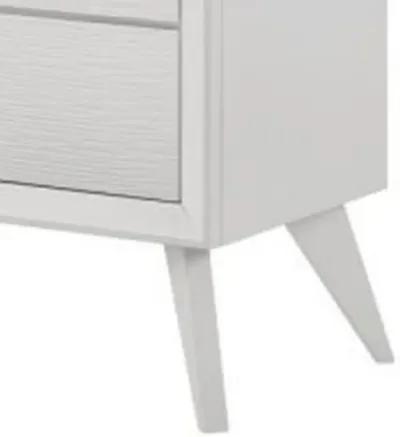 Siam 57 Inch Dresser, 6 Drawers, Modern White, Sleek Rubberwood Frame - Benzara