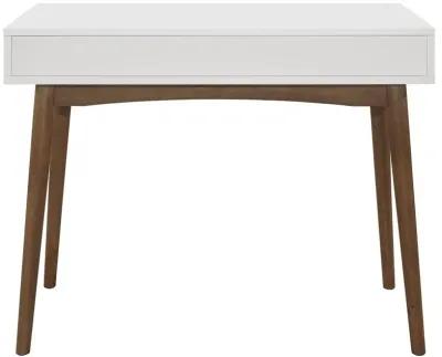 Bradenton 1-drawer Writing Desk White and Walnut