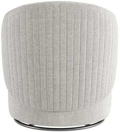 BELLEZE Swivel Accent Chair, Modern Upholstered Swivel Armchair 360 Degree Barrel Chair Comfy Corner Chair for Living Room Bedroom - Malta (Light Grey)