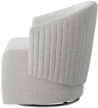 BELLEZE Swivel Accent Chair, Modern Upholstered Swivel Armchair 360 Degree Barrel Chair Comfy Corner Chair for Living Room Bedroom - Malta (Light Grey)