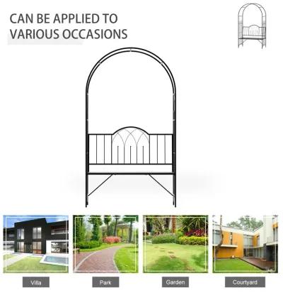 Romantic Garden Arch: 23.25" Metal Arbor with Bench for Two