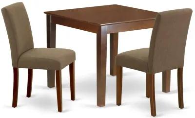 East West Furniture Dining Room Set Mahogany, OXAB3-MAH-18