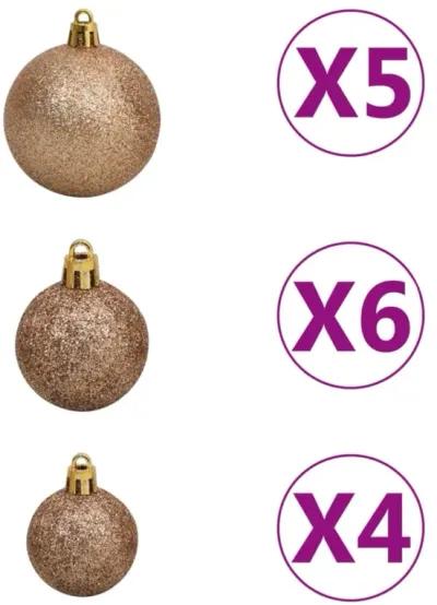 vidaXL Slim Artificial Christmas Tree with LEDs&Ball Set Green 94.5"