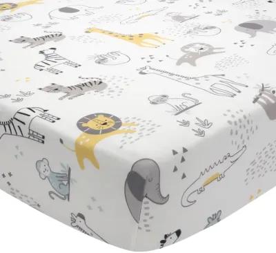 Lambs & Ivy Animal Jungle Soft 100% Cotton Jersey Baby Fitted Crib Sheet