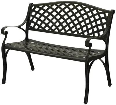 MONDAWE Patio Bench Bronze Aluminum Garden Bench in Antique Bronze