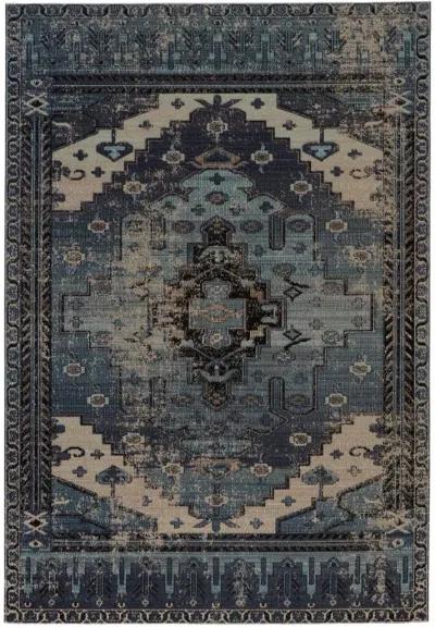 Polaris Cicero Blue 7'10" Round Rug