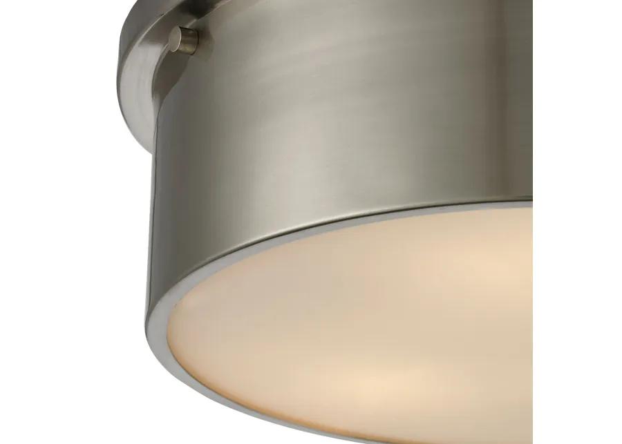 Simpson 14'' Wide 3-Light Silver Flush Mount