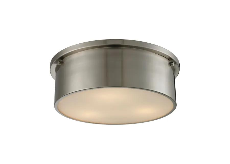 Simpson 14'' Wide 3-Light Silver Flush Mount