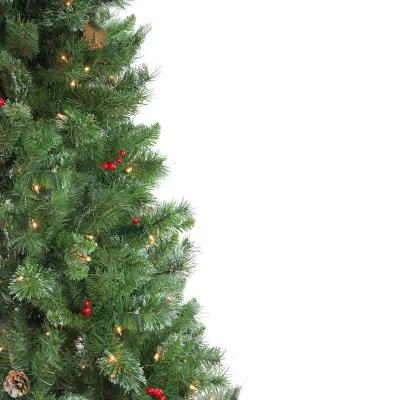 6.5' Pre-Lit Medium Mixed Pine and Iridescent Glitter Artificial Christmas Tree - Clear Lights