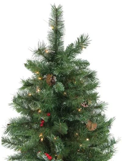 6.5' Pre-Lit Medium Mixed Pine and Iridescent Glitter Artificial Christmas Tree - Clear Lights