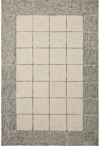 Francis Cream/Black 9'3" x 13' Rug