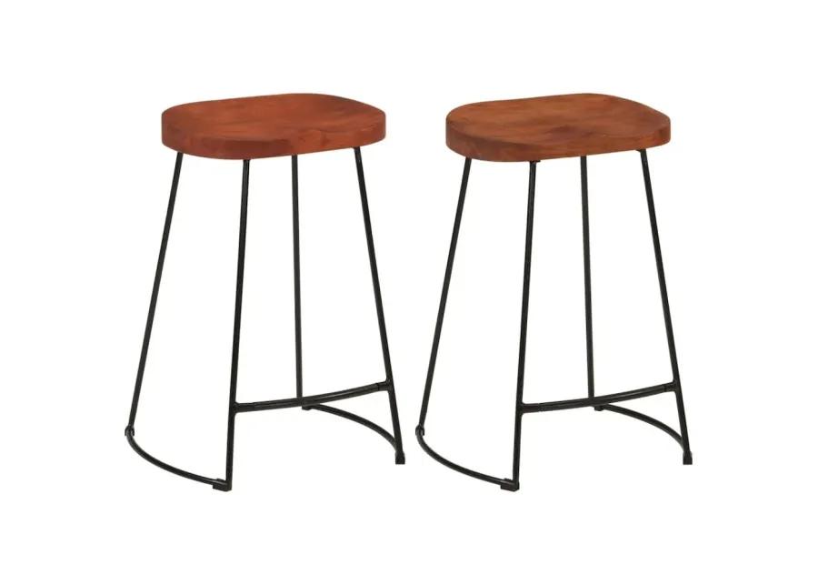 Gavin Bar Stools 2 pcs 17.7"x15.7"x24.8" Solid Wood Mango