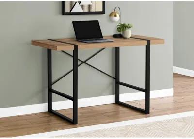 Monarch Specialties I 7657 Computer Desk, Home Office, Laptop, 48"L, Work, Metal, Laminate, Brown, Black, Contemporary, Modern