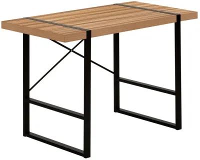 Monarch Specialties I 7657 Computer Desk, Home Office, Laptop, 48"L, Work, Metal, Laminate, Brown, Black, Contemporary, Modern