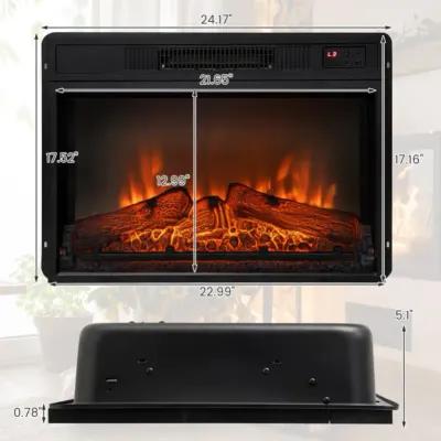 Hivvago 18/23 Inch Electric Fireplace Inserted with Adjustable LED Flame-23 inches