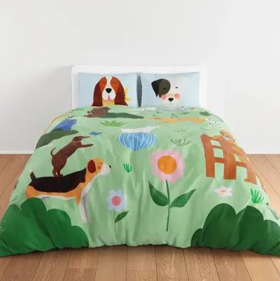 At the Dog Park 100% Cotton Duvet & Pillowcase Set - Twin