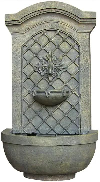 Sunnydaze Rosette Leaf Outdoor Solar Wall Fountain with Battery