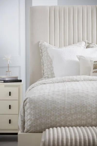 Blanc Queen Upholstered Panel Bed