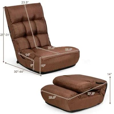 4-Position Adjustable Floor Chair Folding Lazy Sofa