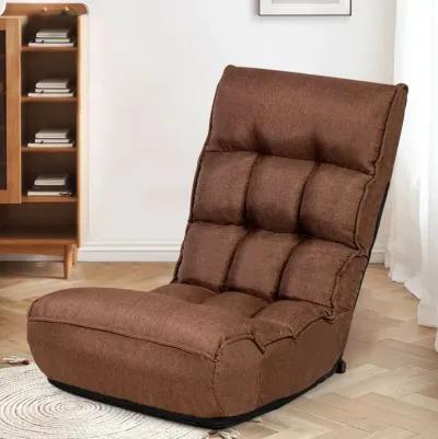 4-Position Adjustable Floor Chair Folding Lazy Sofa