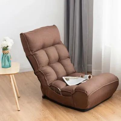 4-Position Adjustable Floor Chair Folding Lazy Sofa