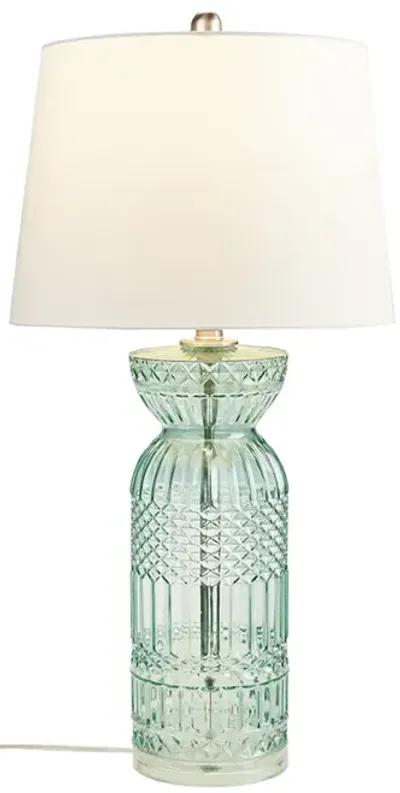 Gracie Mills Dina Luminous Texture Glass and Acrylic Base Table Lamp