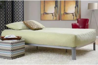 QuikFurn Full size Luna Metal Platform Bed Frame with Wooden Slats