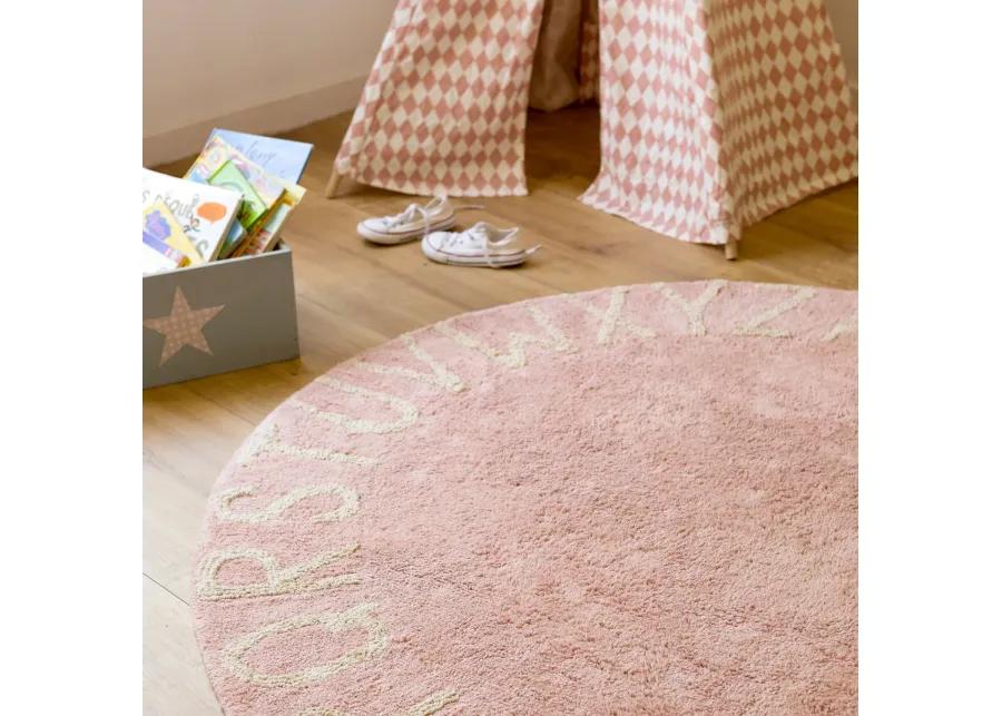 Washable rug Round ABC Vintage Blue-Natural