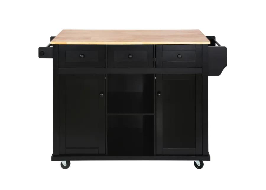 Merax Kitchen Cart on 5 Wheels with Storage Cabinet