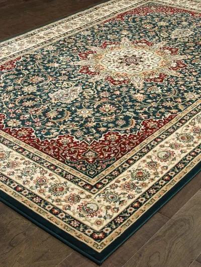 Kashan 9'10" x 12'10" Navy Rug