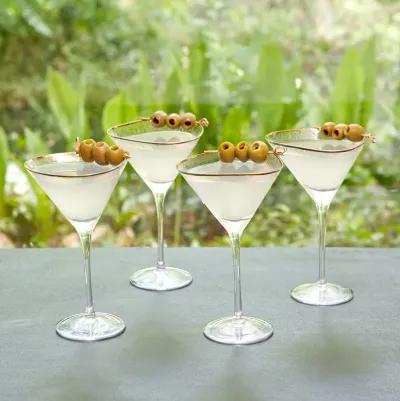 Set of 4 Hammered Martini Glasses