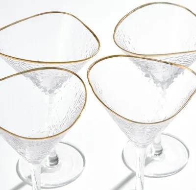 Set of 4 Hammered Martini Glasses