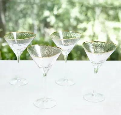 Set of 4 Hammered Martini Glasses